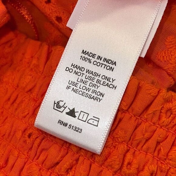 1. State Top Tigerlily Eyelet Ruffle Smocked Crop Orange Size XS NWT - Picture 7 of 9